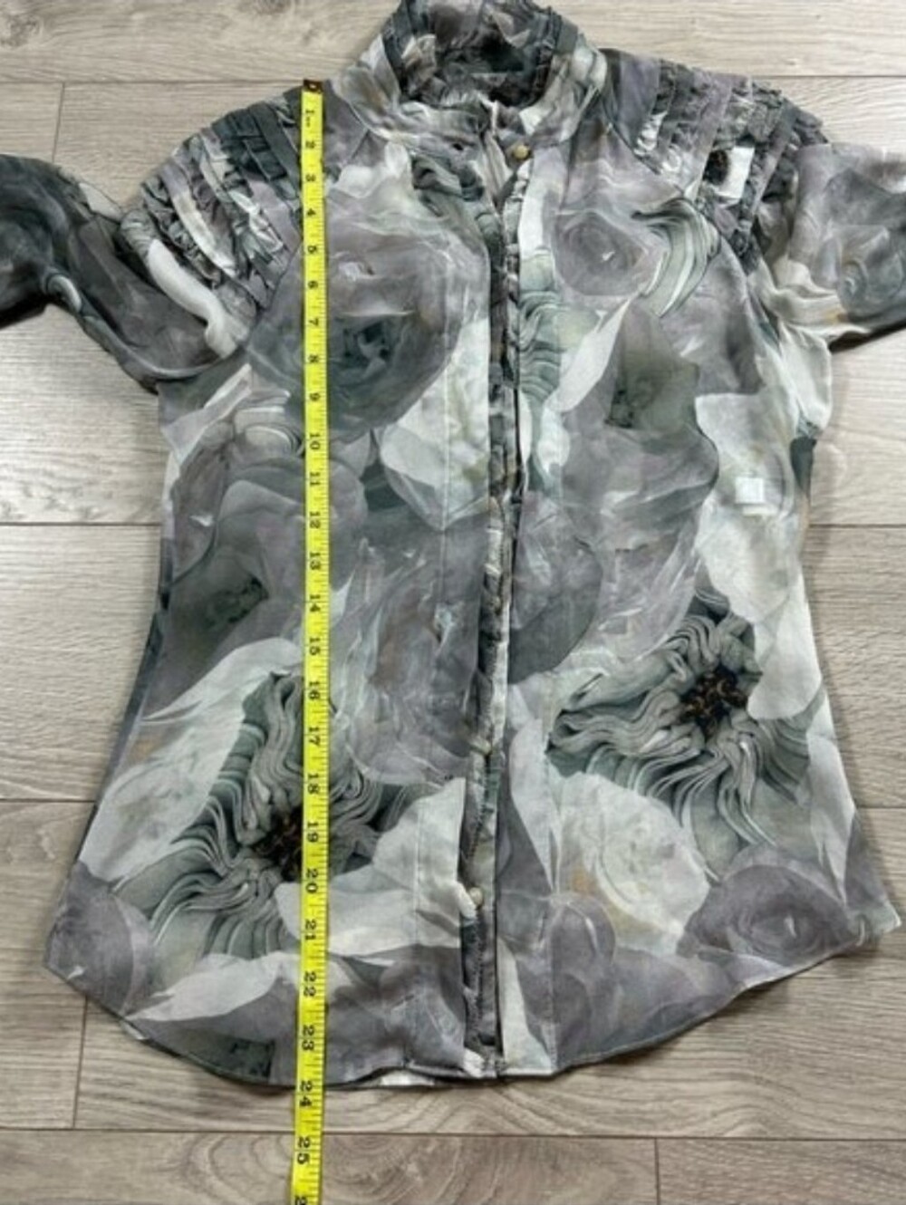 Diane Von Furstenberg DVF Pintura Silk Floral Print Button-Up Blouse Top - Picture 10 of 12